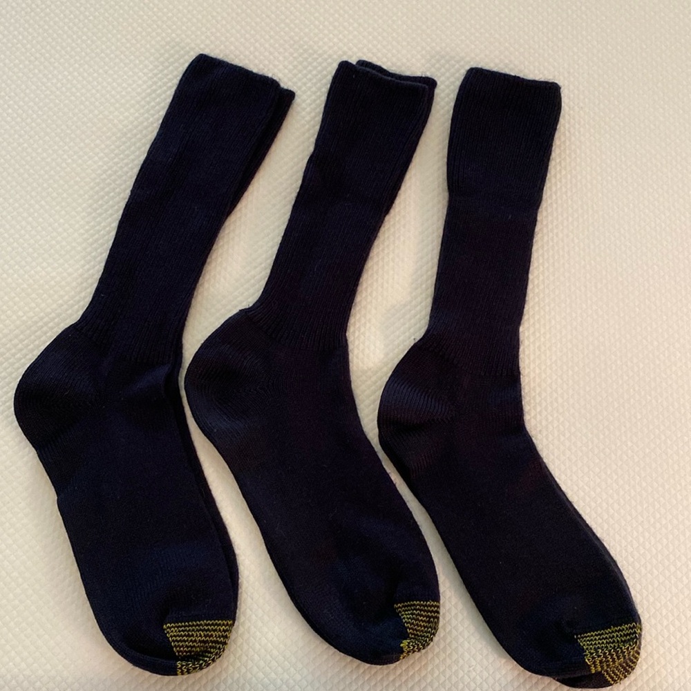 Gold Toe Men's Black Dress Socks with Gold Tips